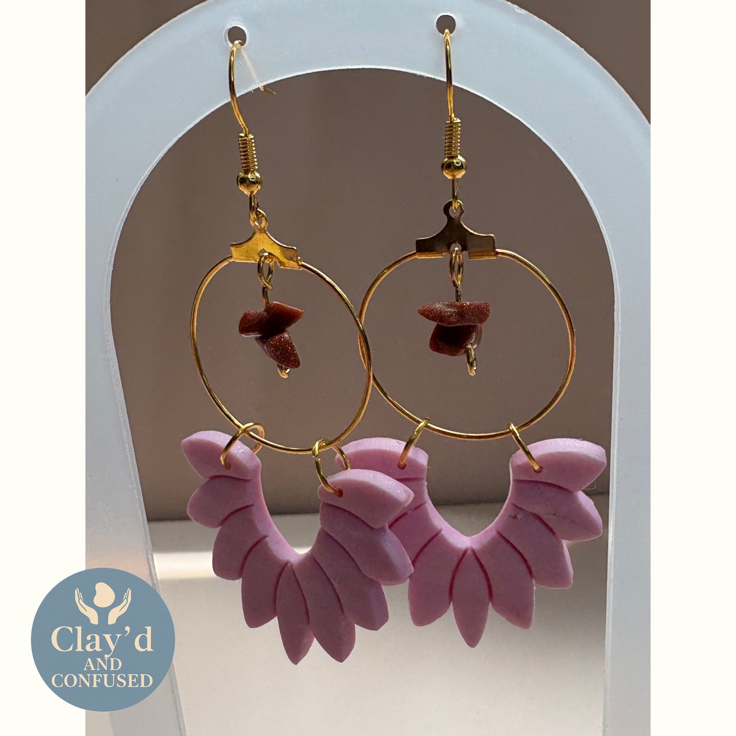 Not-So-Rosy Quartz Hoops