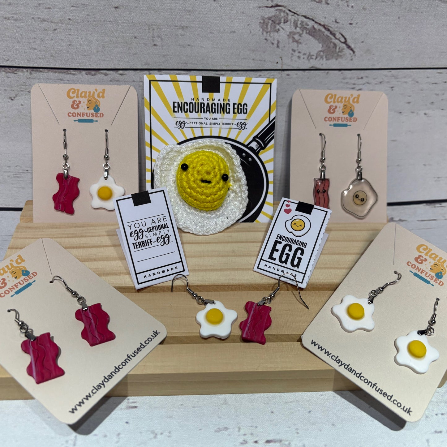 Egg and Bacon - Earrings and Positive Pal
