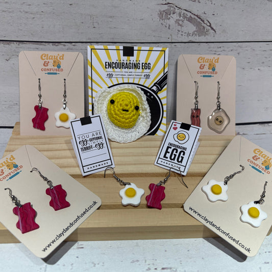 Egg and Bacon - Earrings and Positive Pal