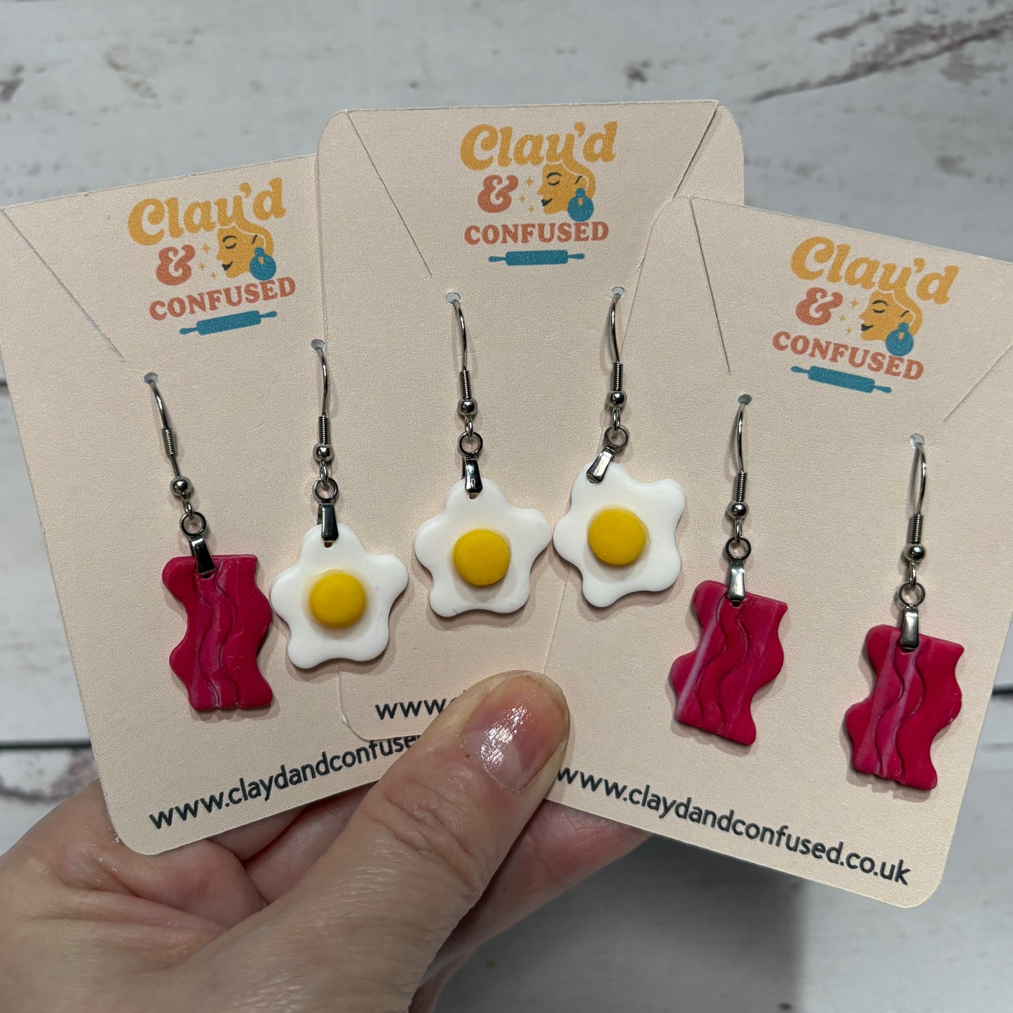 Egg and Bacon - Earrings and Positive Pal