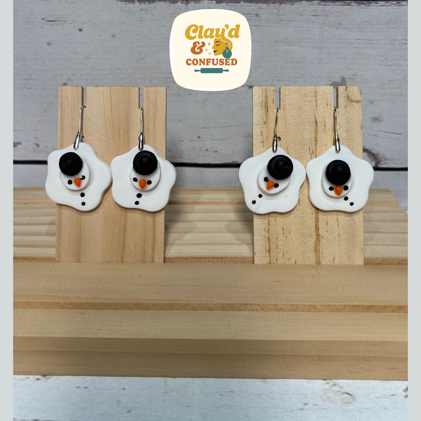 Melted Snowman Earrings